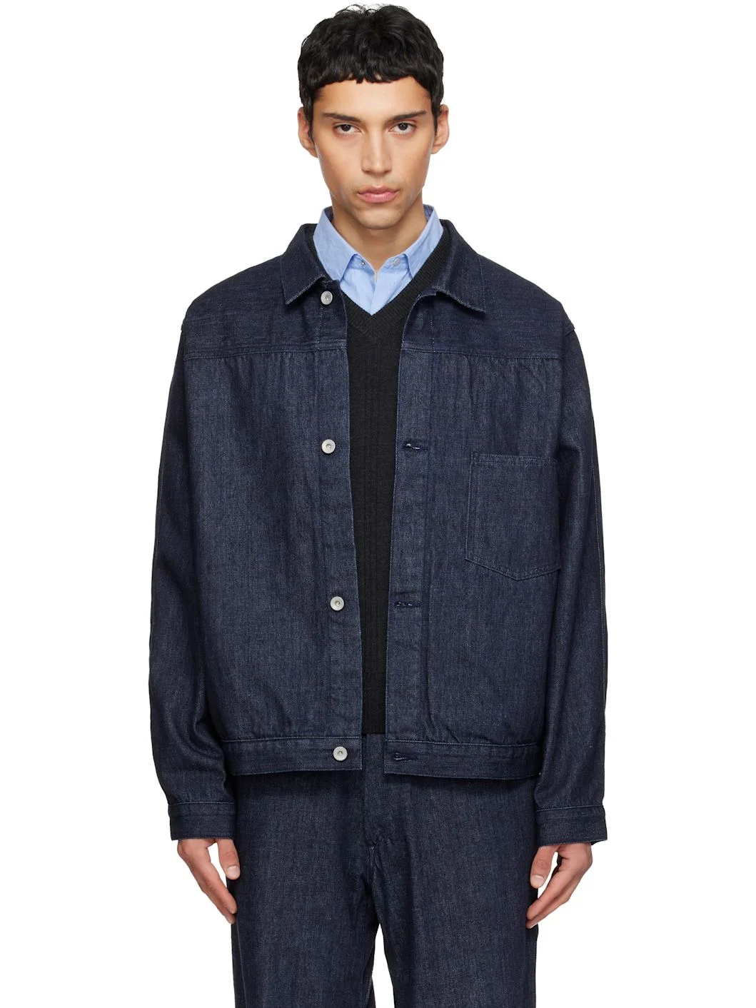 Blue Short Denim Jacket - 1