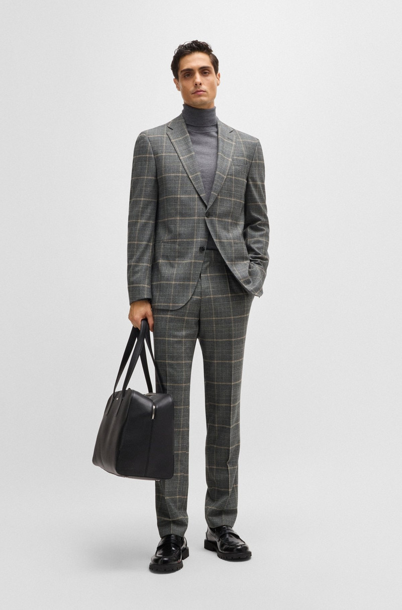 SLIM-FIT SUIT IN CHECKED STRETCH WOOL 1