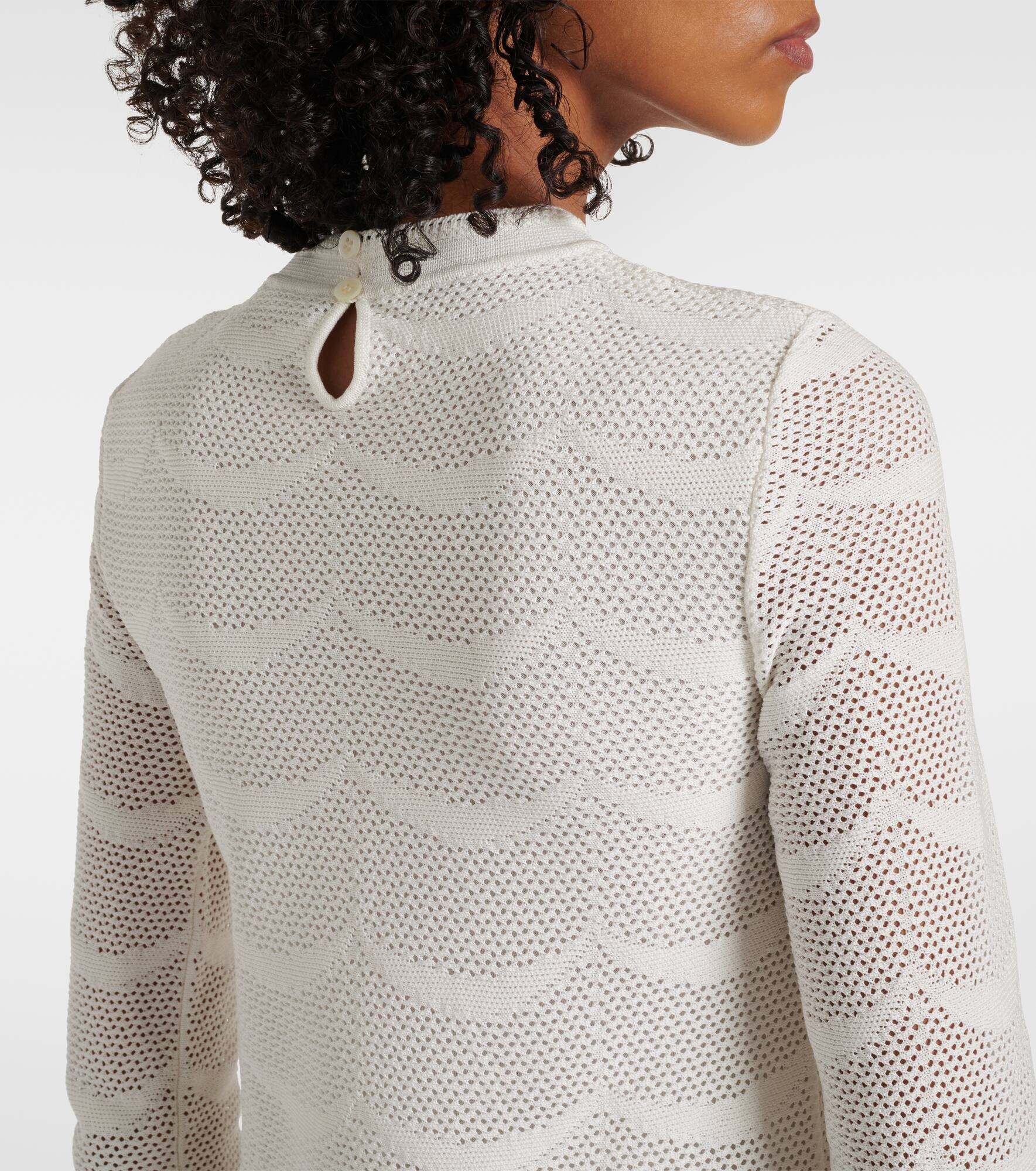 Knitted scalloped cotton and silk minidress - 6