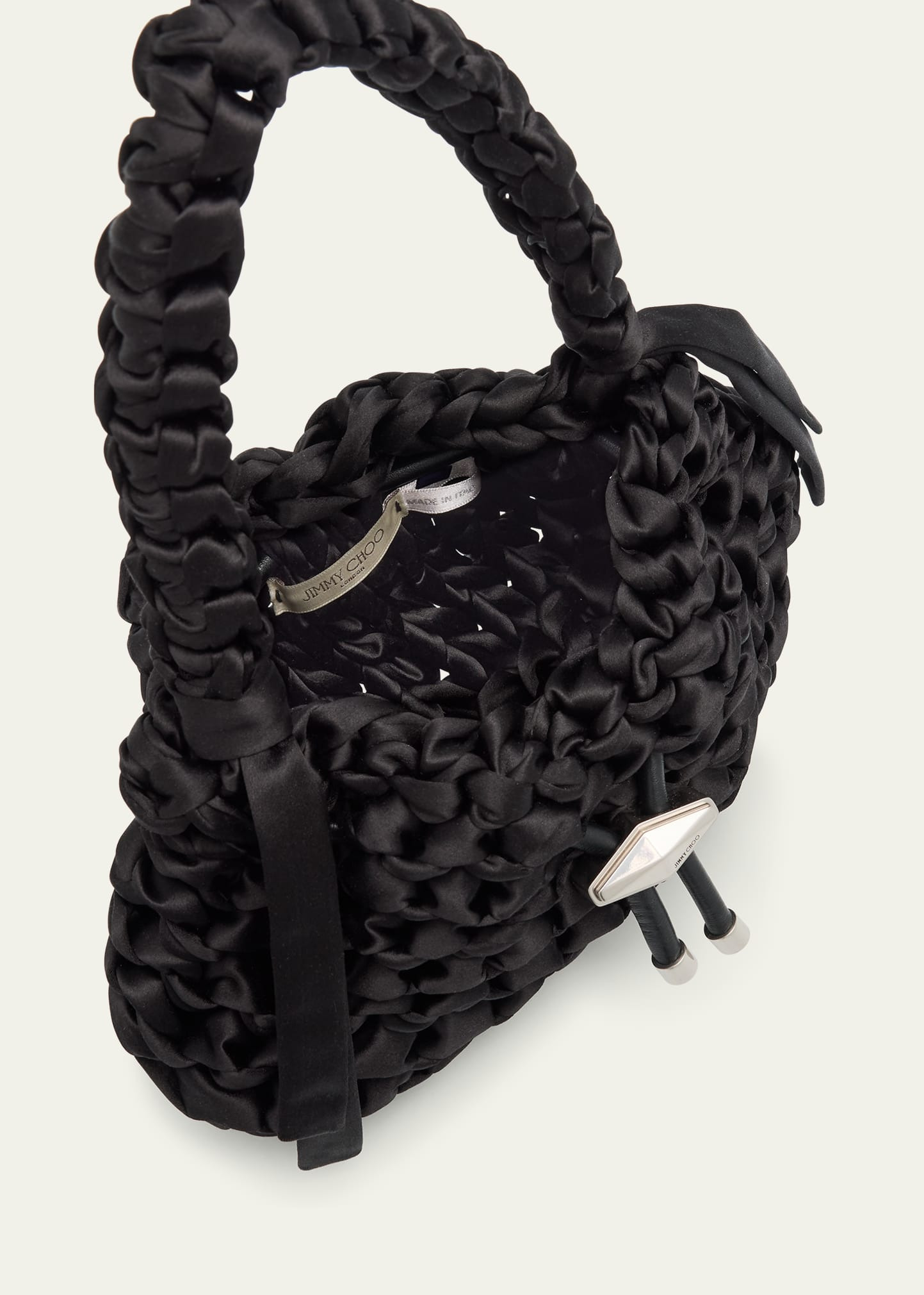 Cinch Small Woven Satin Top-Handle Bag - 4