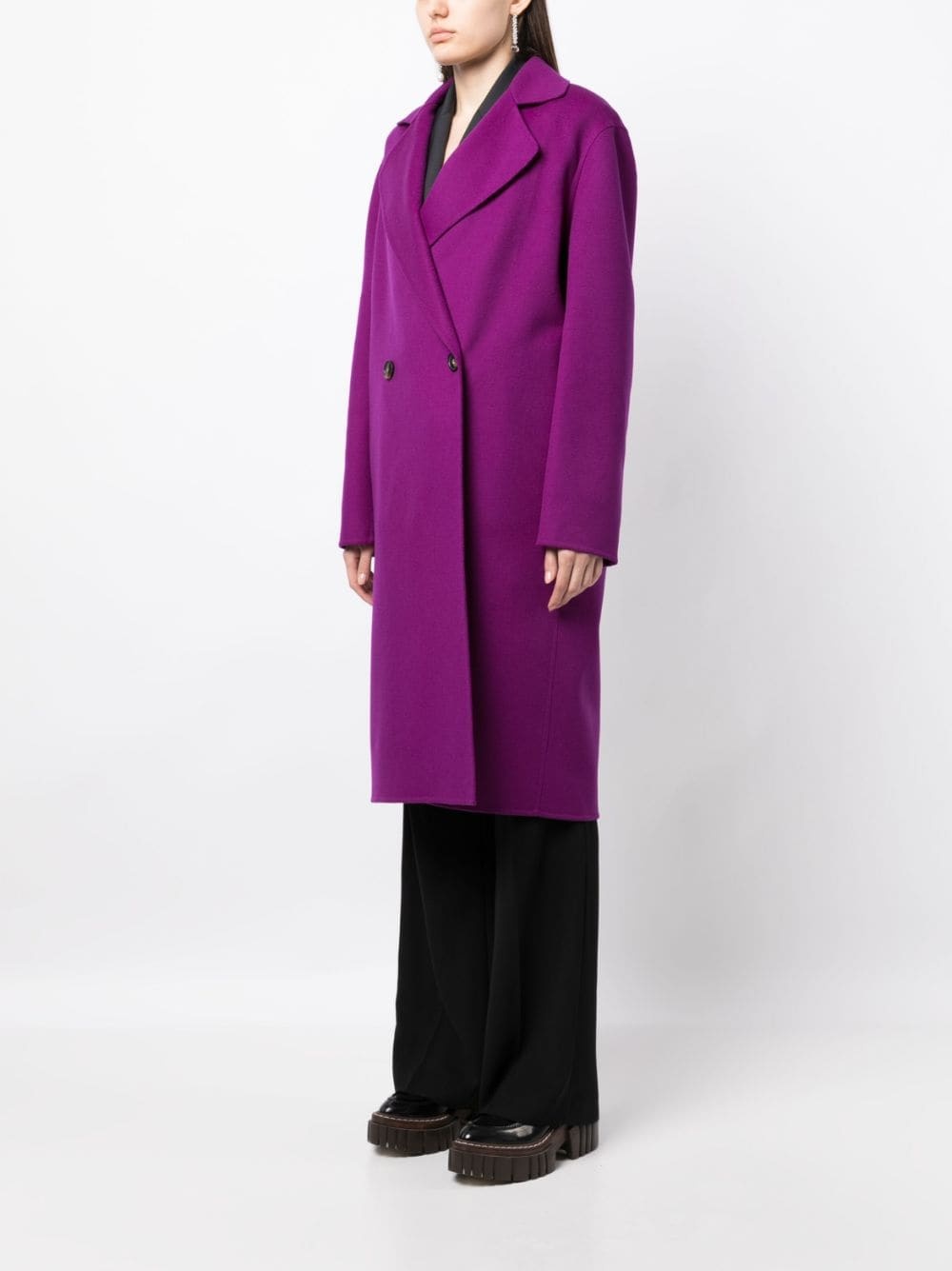 double-breast wool coat - 2