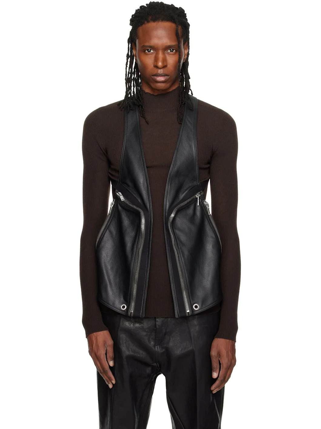 Black Tower Temple Leather Vest - 1