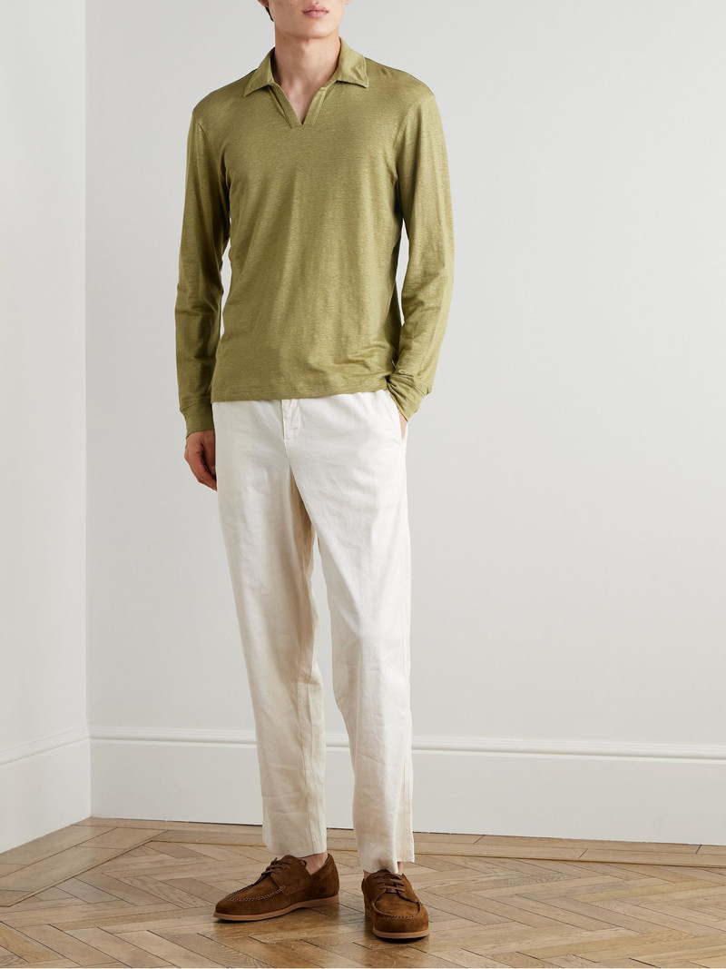 ORLEBAR BROWN Felix Linen-Jersey Polo Shirt Green outlook