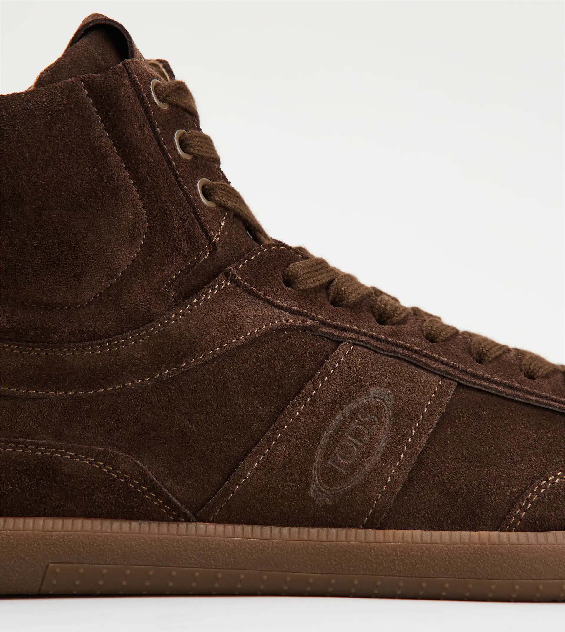 TOD'S TABS SNEAKERS HIGH-TOP IN SUEDE - BROWN - 7