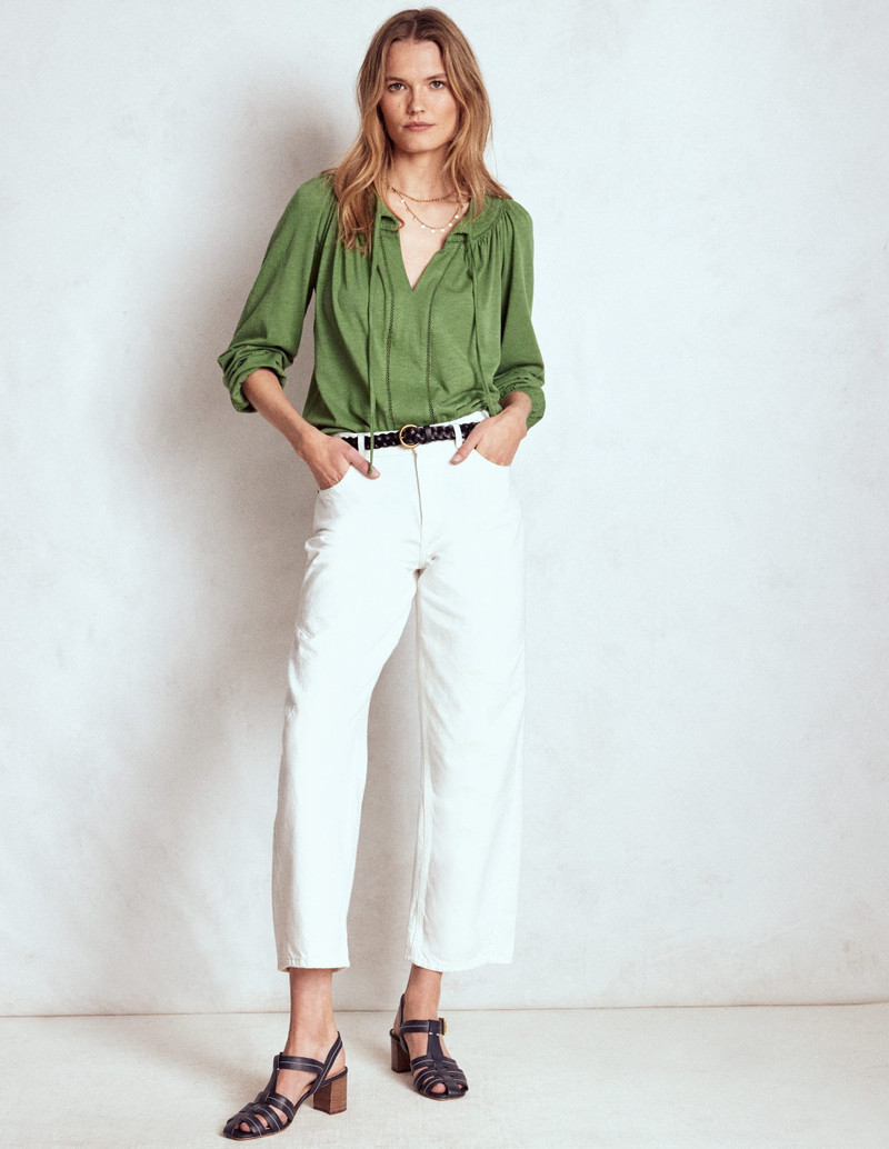 Georgia Smocked Jersey Top-Safari Green 5