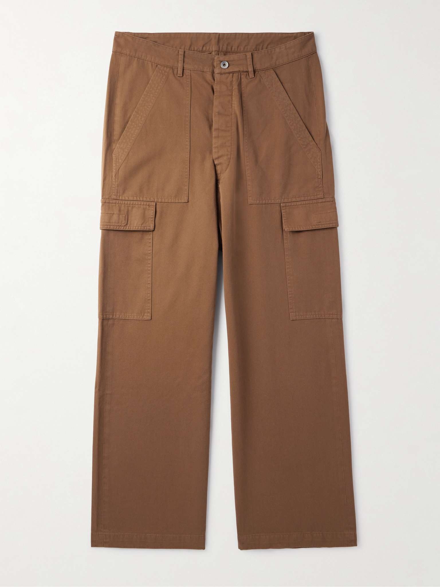 Washed Cotton-Twill Cargo Trousers - 1
