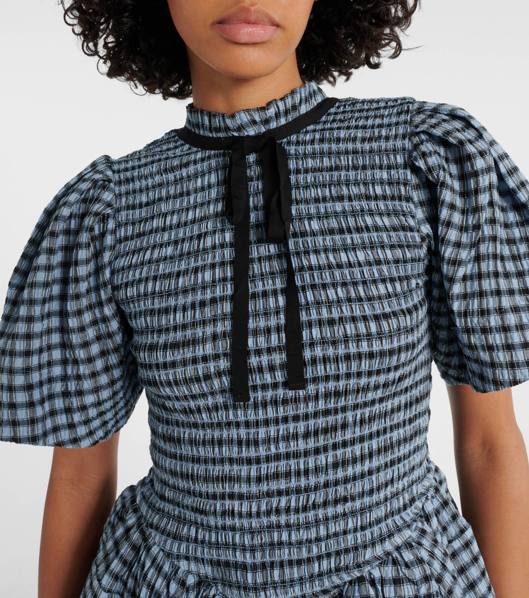 Checked seersucker minidress - 4