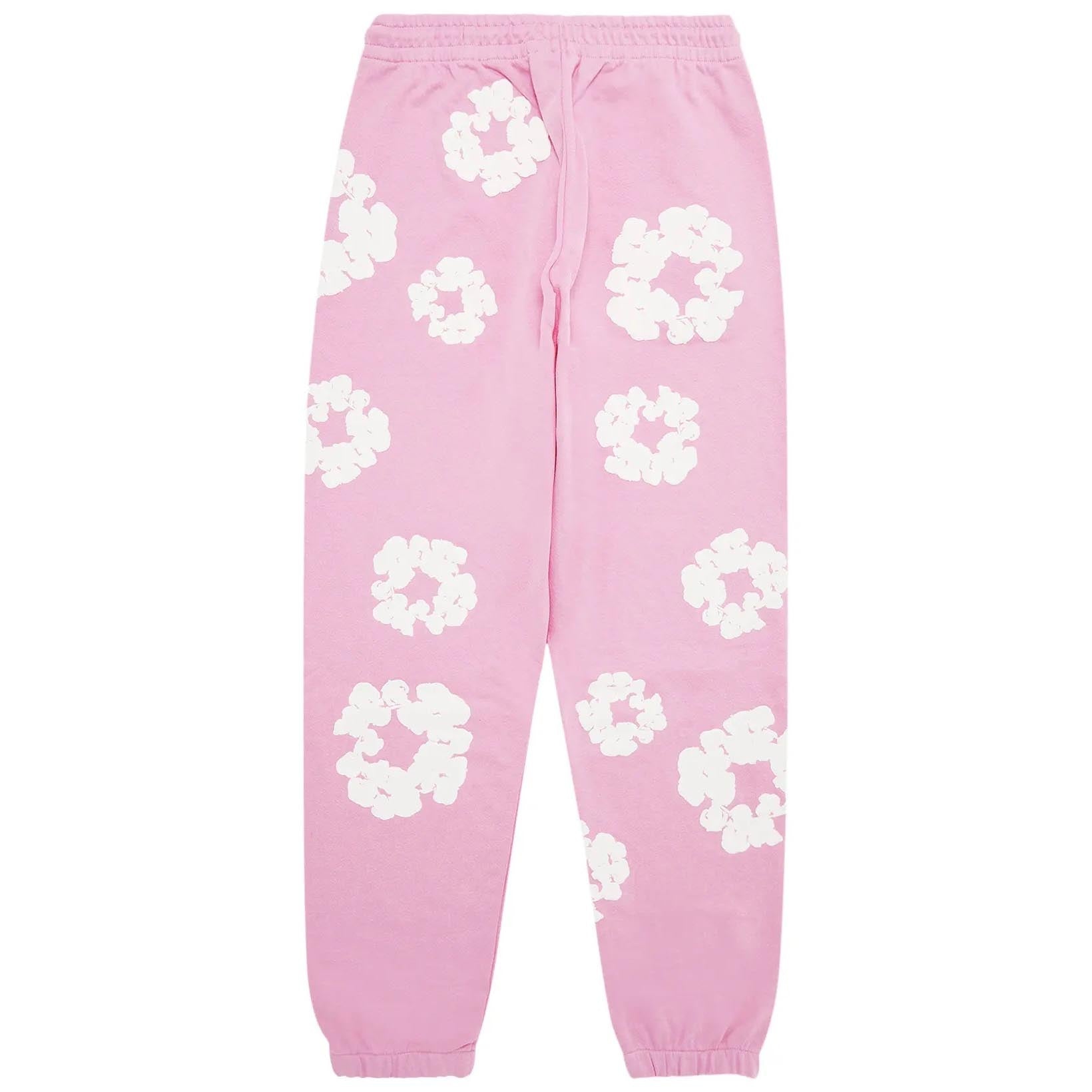 Denim Tears Cotton Wreath Logo Sweatpants 'Pink White' 401-100-30 - 2