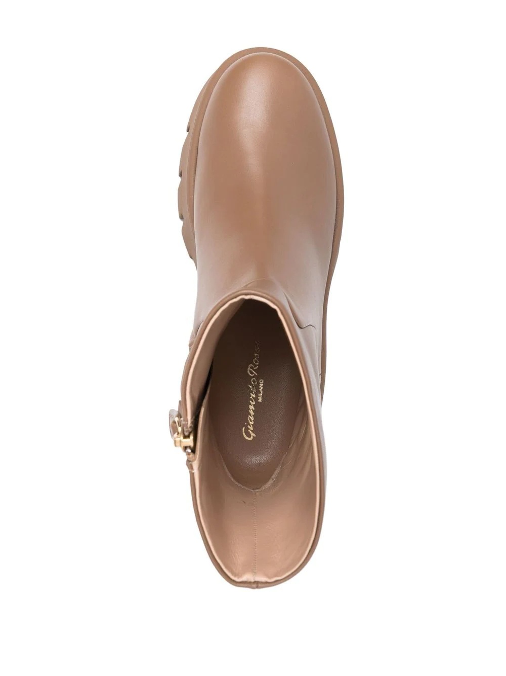 zip-up leather ankle boots - 4