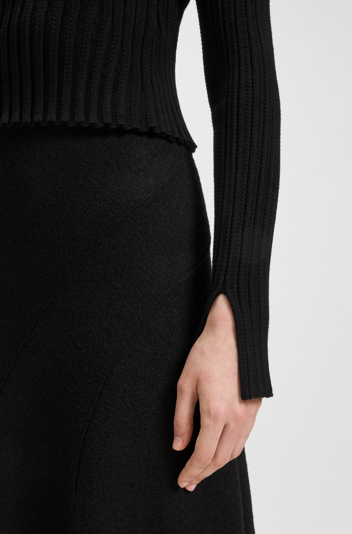 A-LINE SKIRT IN BOILED WOOL - 5