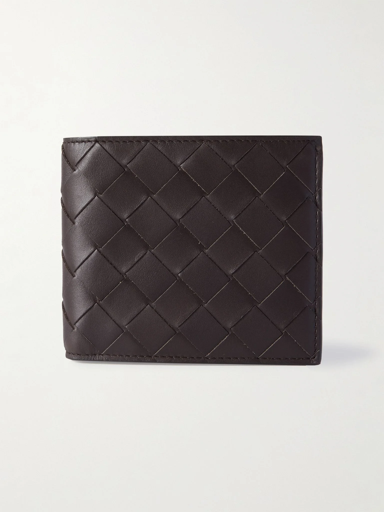 Intrecciato Leather Billfold Wallet Brown - 1