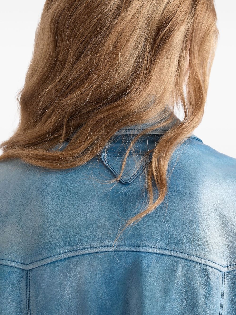 washed leather jacket - 6