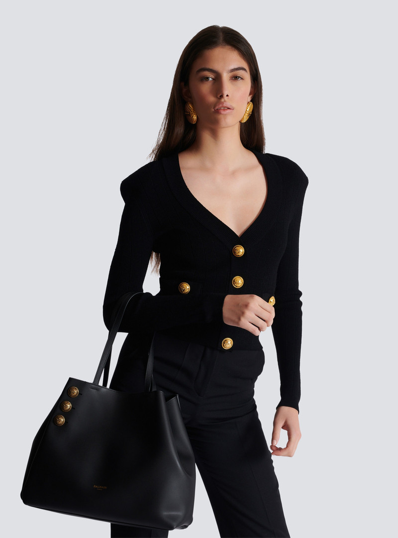 Emblème leather tote bag 9