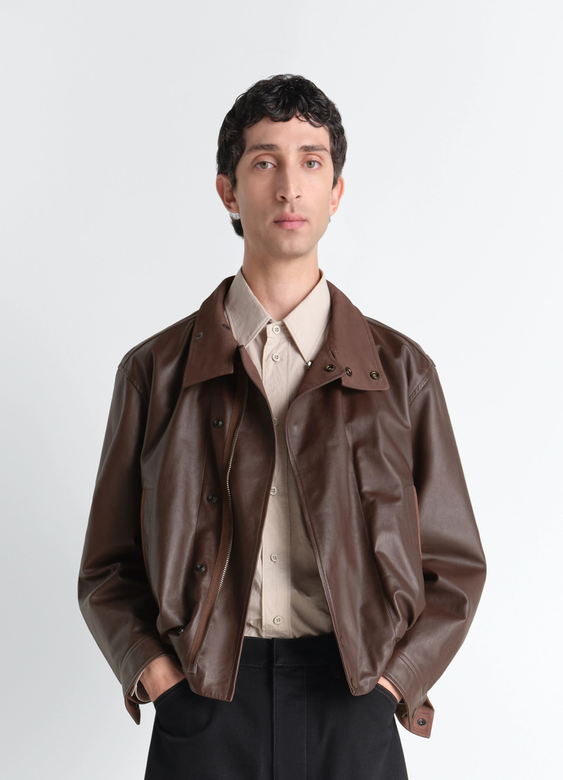 SOFT LEATHER BLOUSON IN PAPER COW LEATHER 6