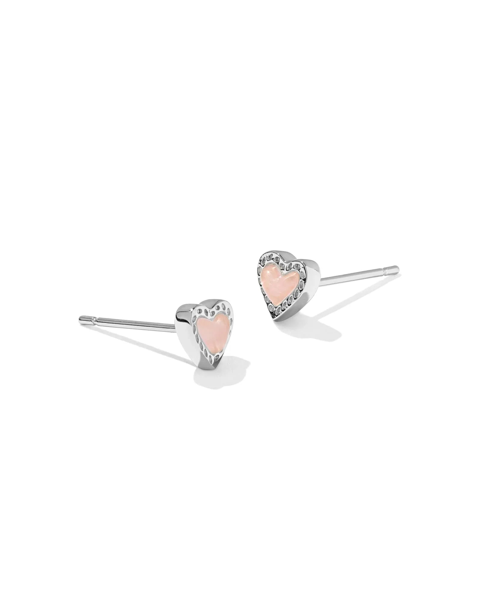 Mini Ari Heart Silver Stud Earrings - 1
