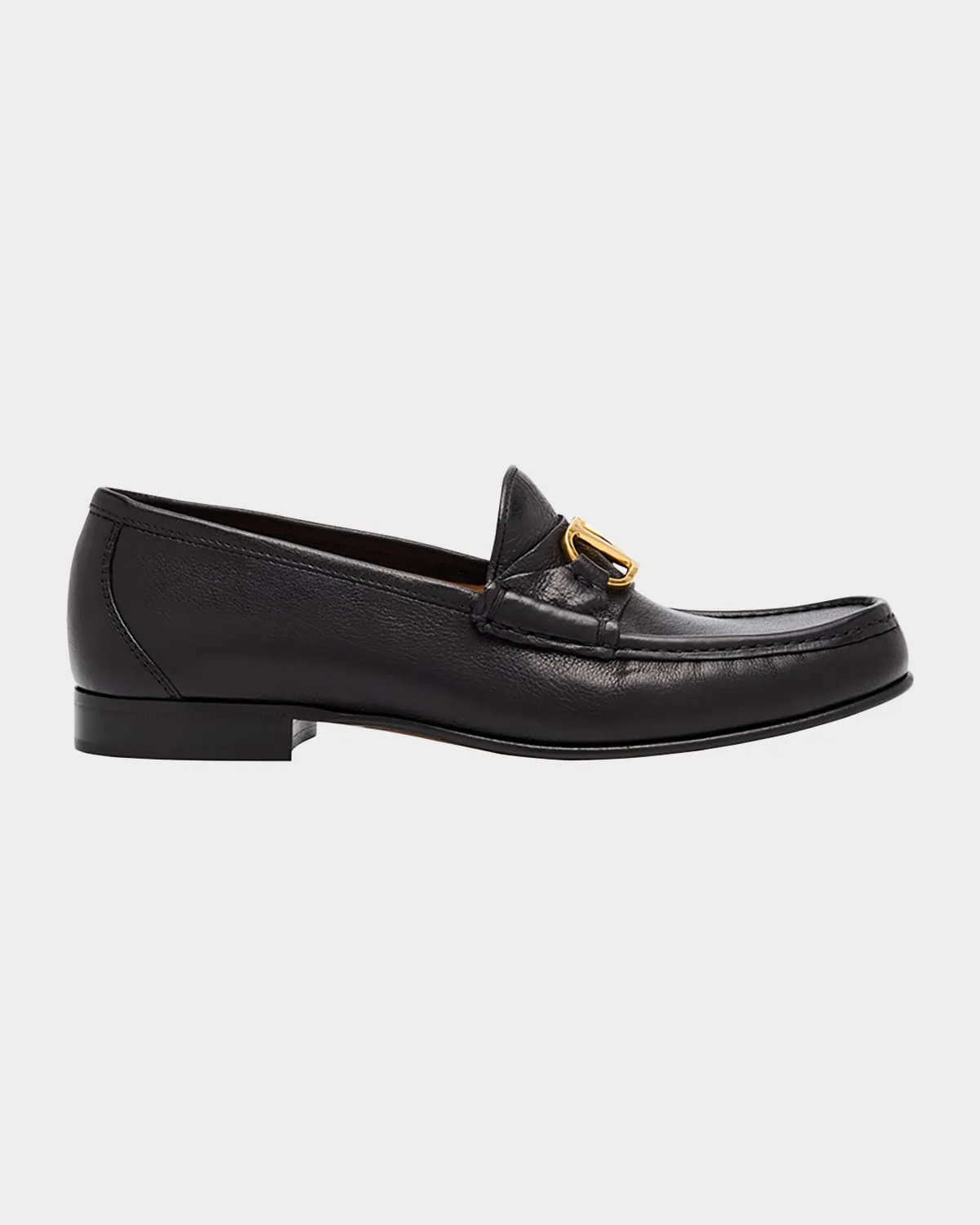 VLogo Medallion Leather Loafers - 1