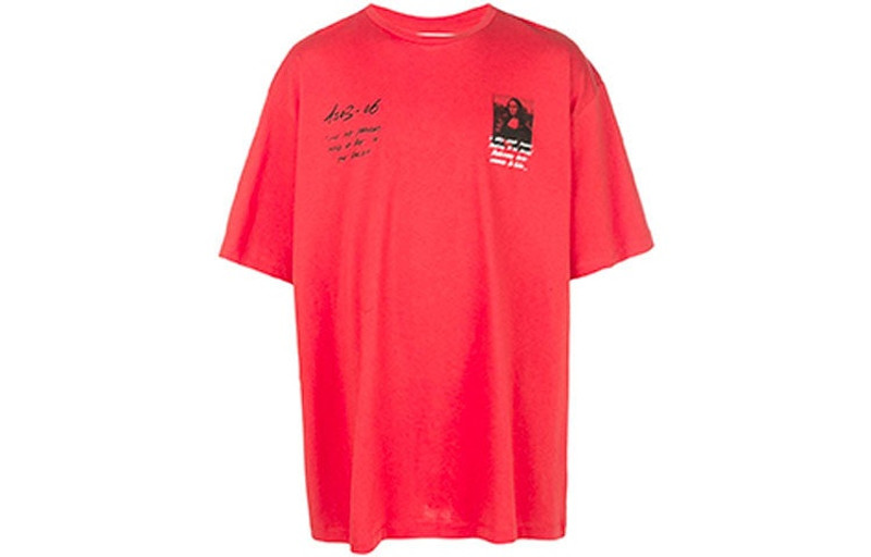 Off-White Off-White Mona Lisa Oversized T-Shirt 'Red' OMAA038S191850052010 outlook