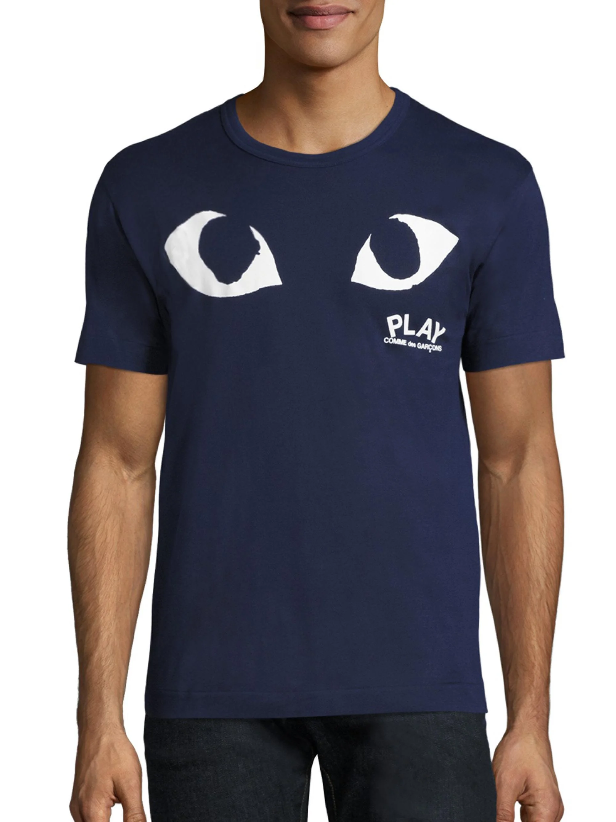 Men Short Sleeve Eye T-Shirt - Navy - 1