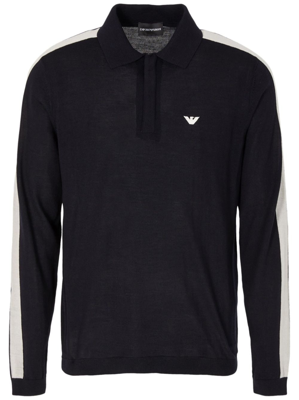 logo-embroidered virgin-wool polo jumper - 1