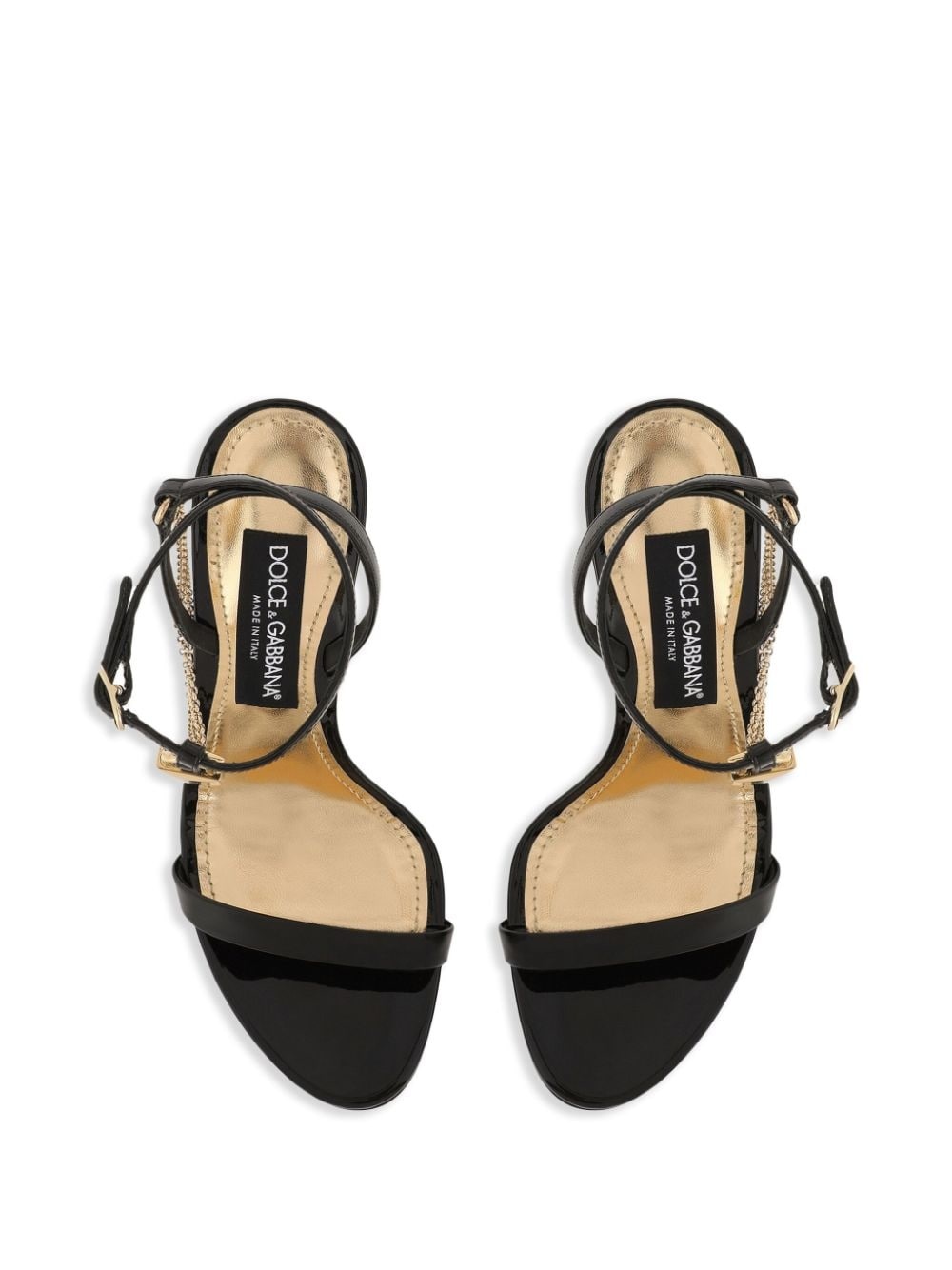 105mm leather chain-link sandals - 4