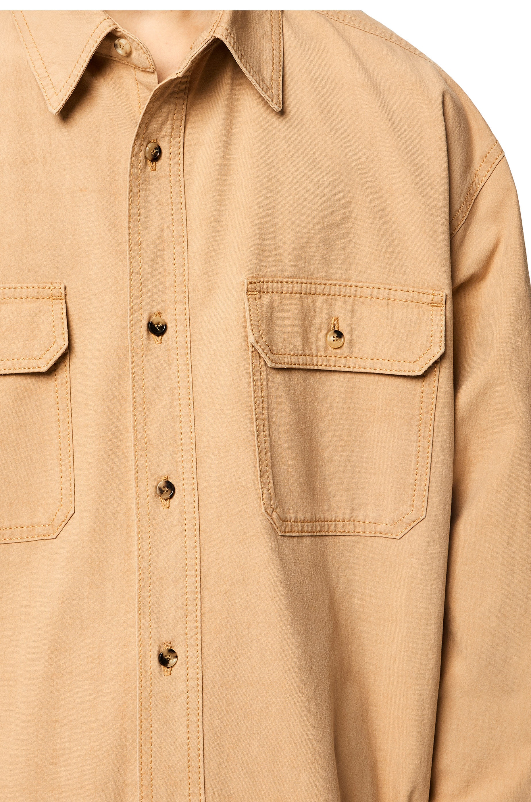 Relaxed chest pocket shirt in cotton and linen - 5