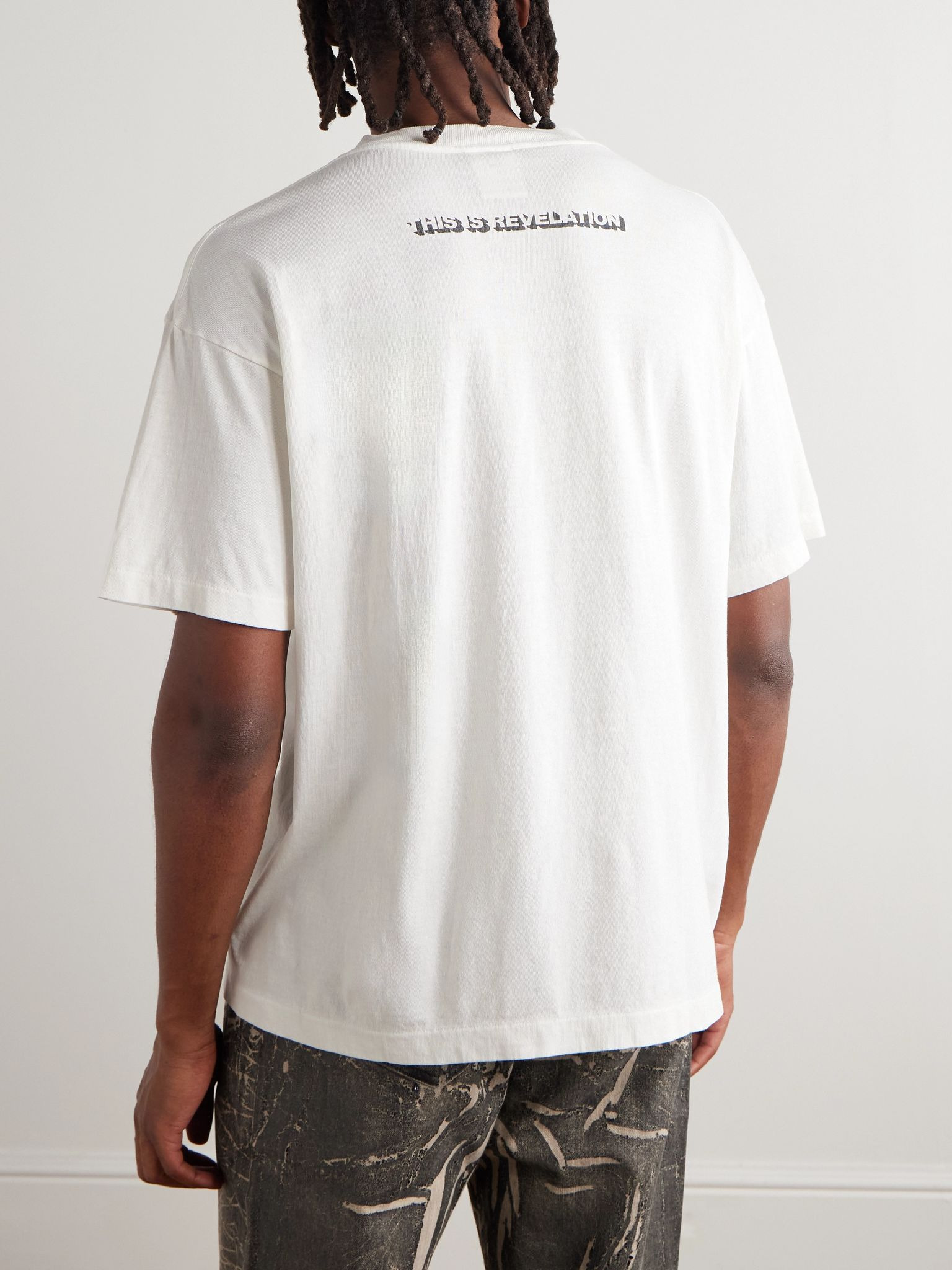 Alpha Logo-Print Cotton-Jersey T-Shirt White - 3