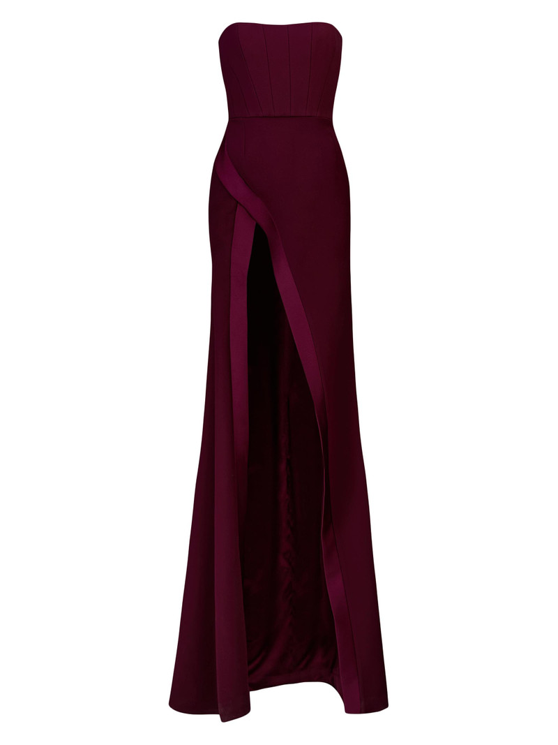 Women's Nefertiti Strapless Gown - Dark Maroon 1