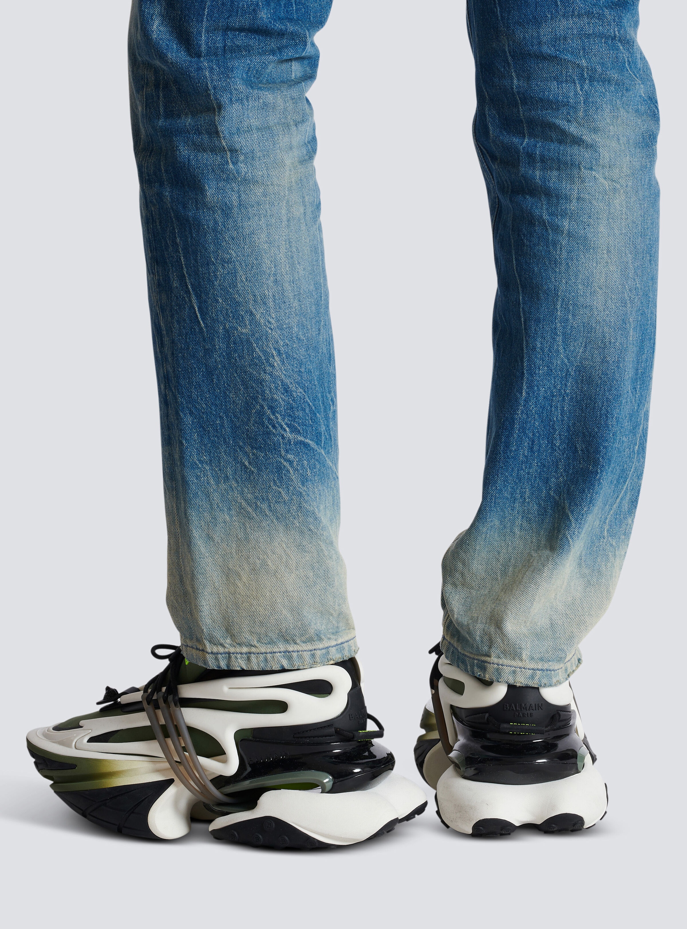Balmain Unicorn low-top sneakers in neoprene and calfskin