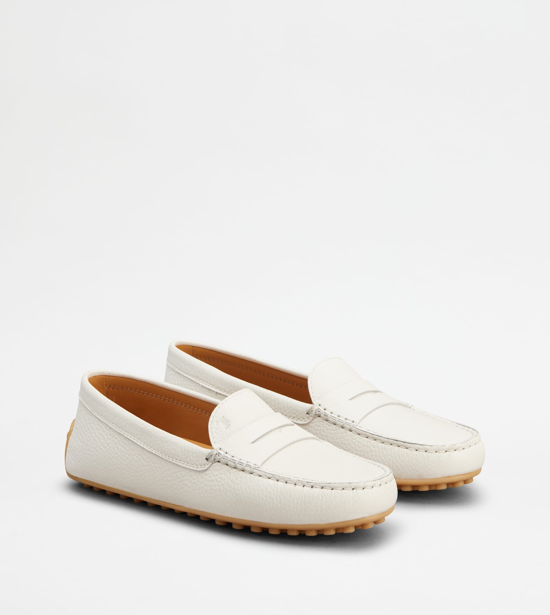 CITY GOMMINO DRIVING SHOES IN LEATHER - OFF WHITE - 2