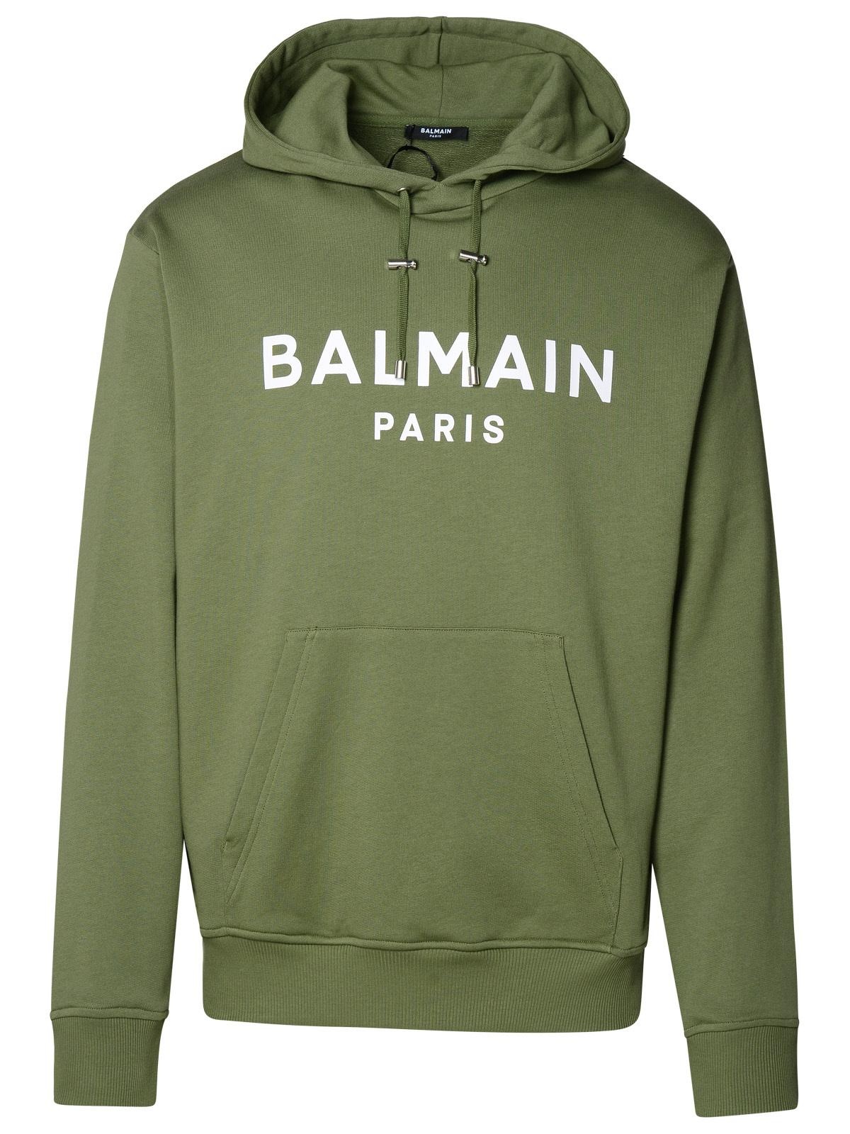 Balmain Green Cotton Sweatshirt - 1