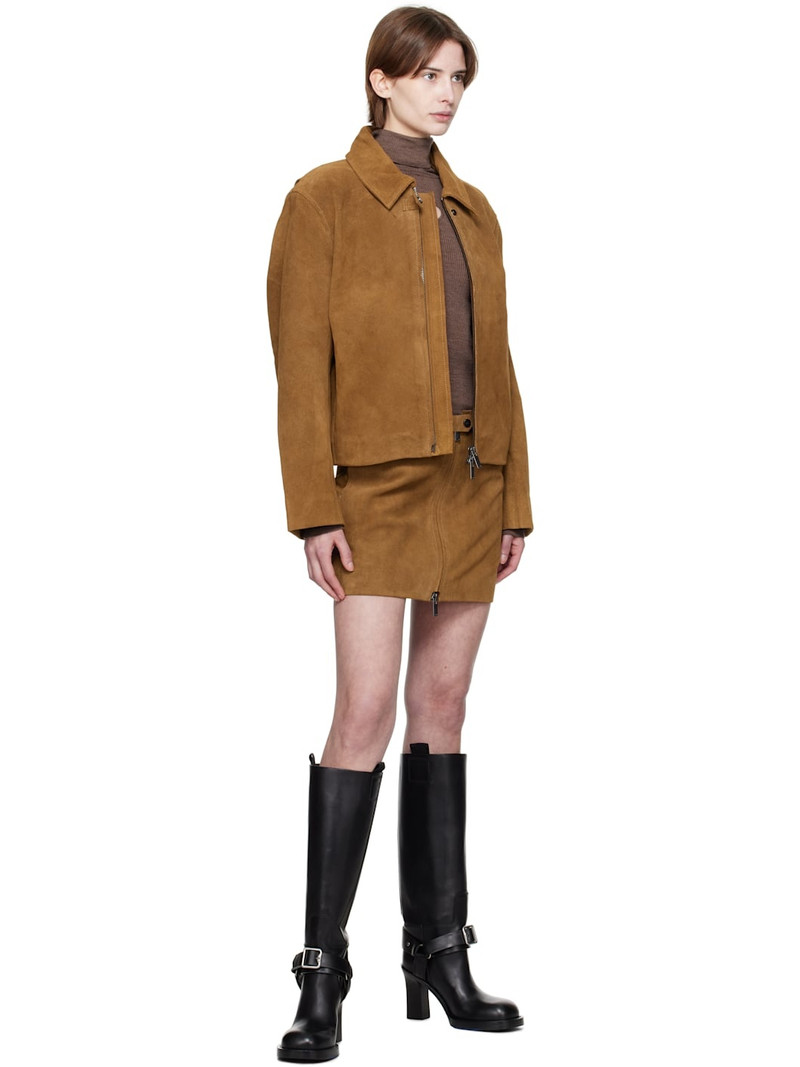 Holzweiler Tan Cia Suede Leather Miniskirt outlook