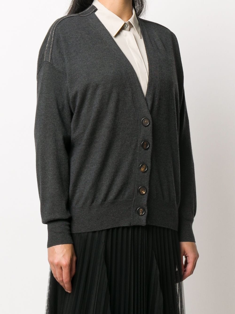 v-neck knitted cardigan - 3