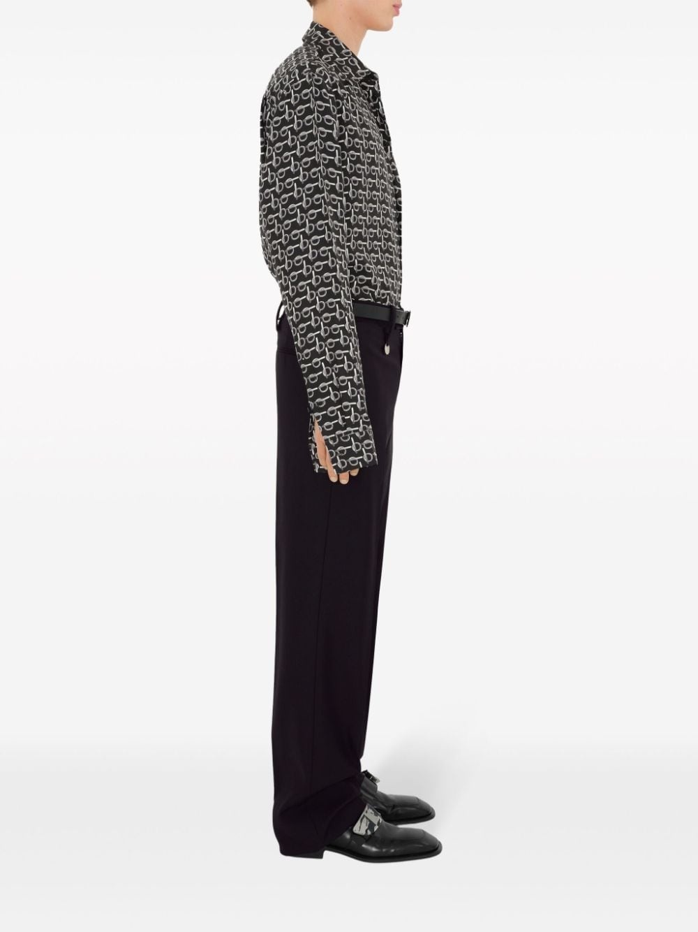 straight-leg wool trousers - 3
