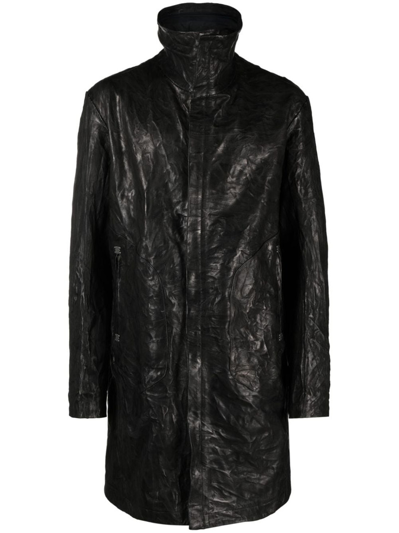 leather wrinkled-effect jacket 1