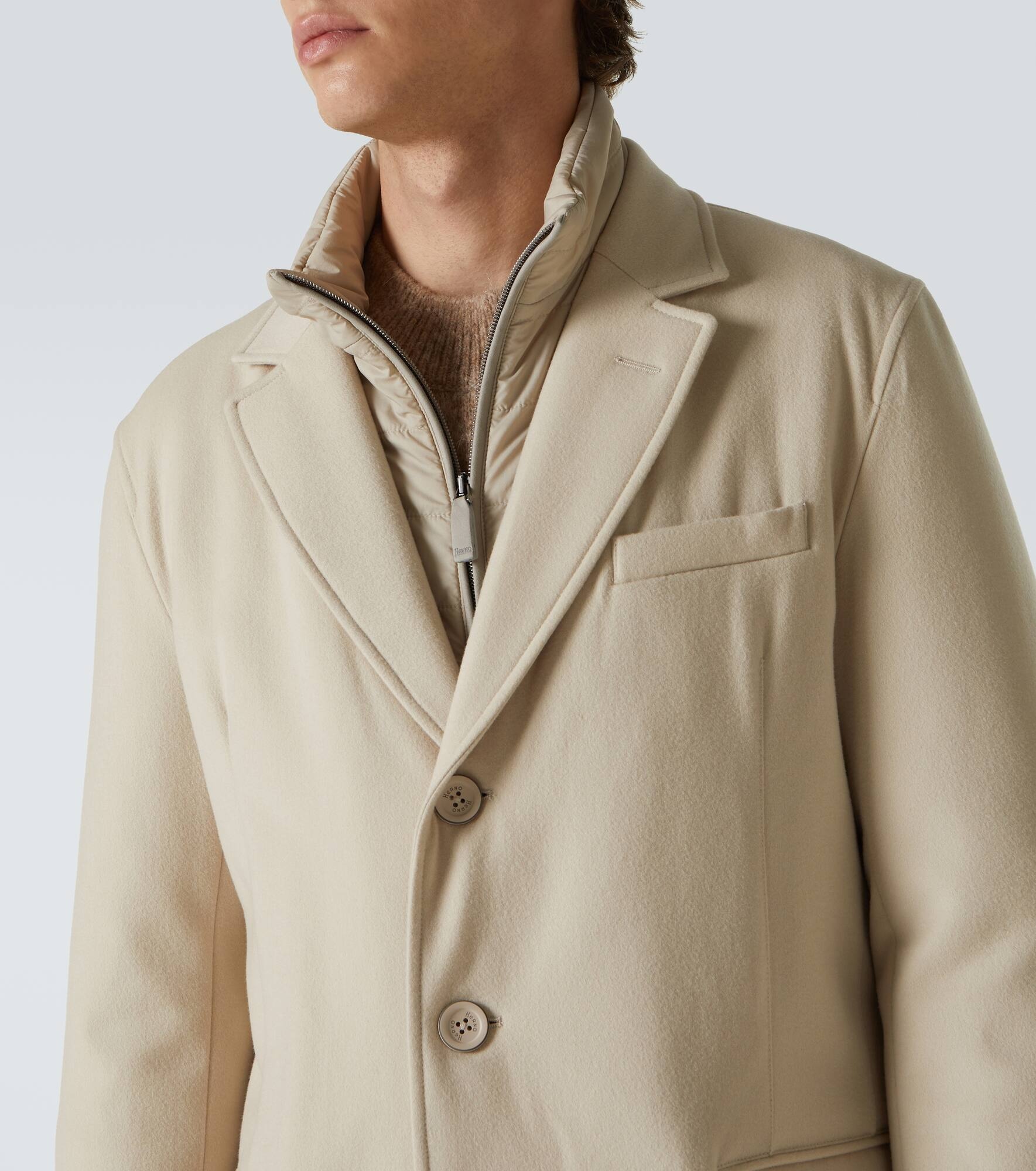 Layered wool coat - 5