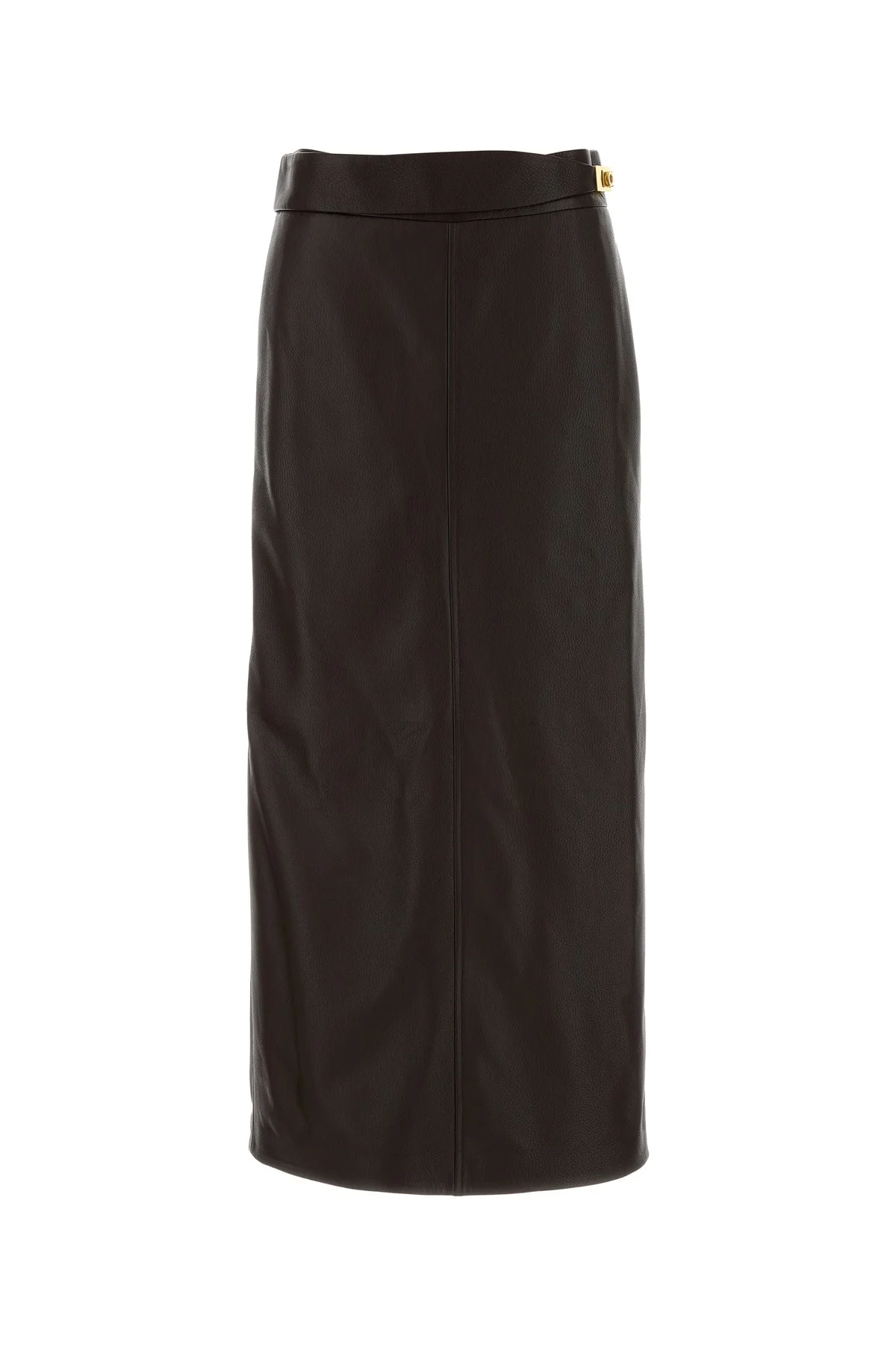 Dark brown leather skirt - 1