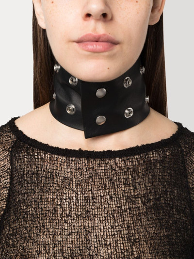 Rick Owens press-stud leather necklace outlook
