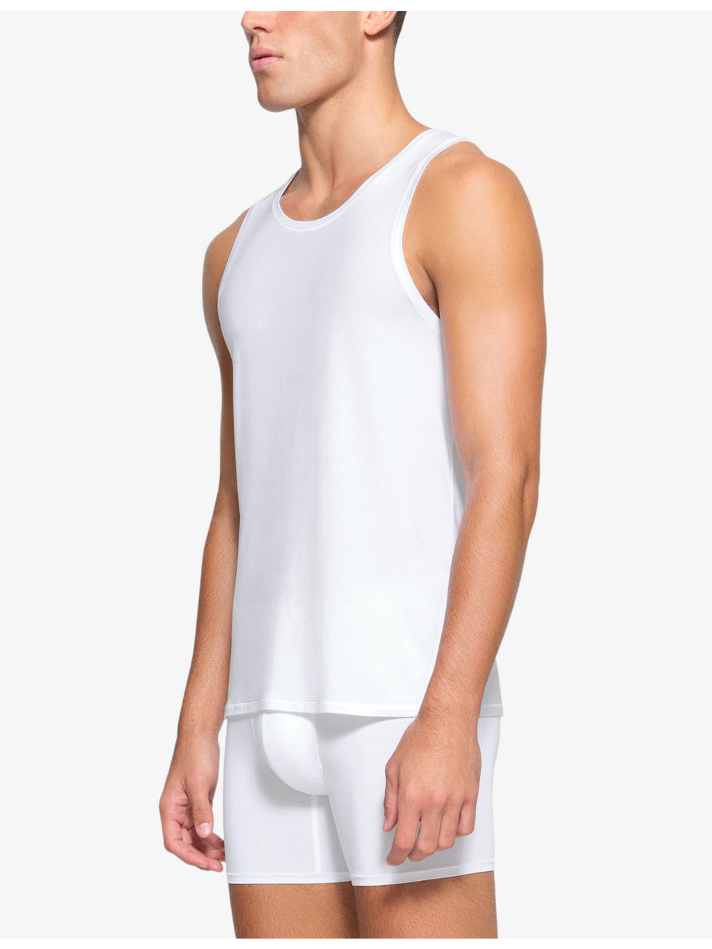 Crewneck slim-fit pack of three stretch-jersey tank tops - 3