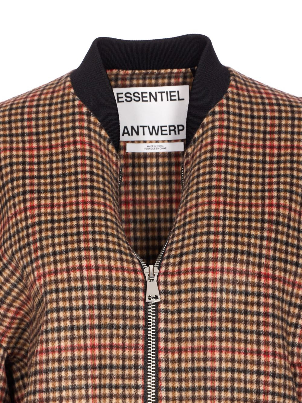 check zip-front wool jacket - 3