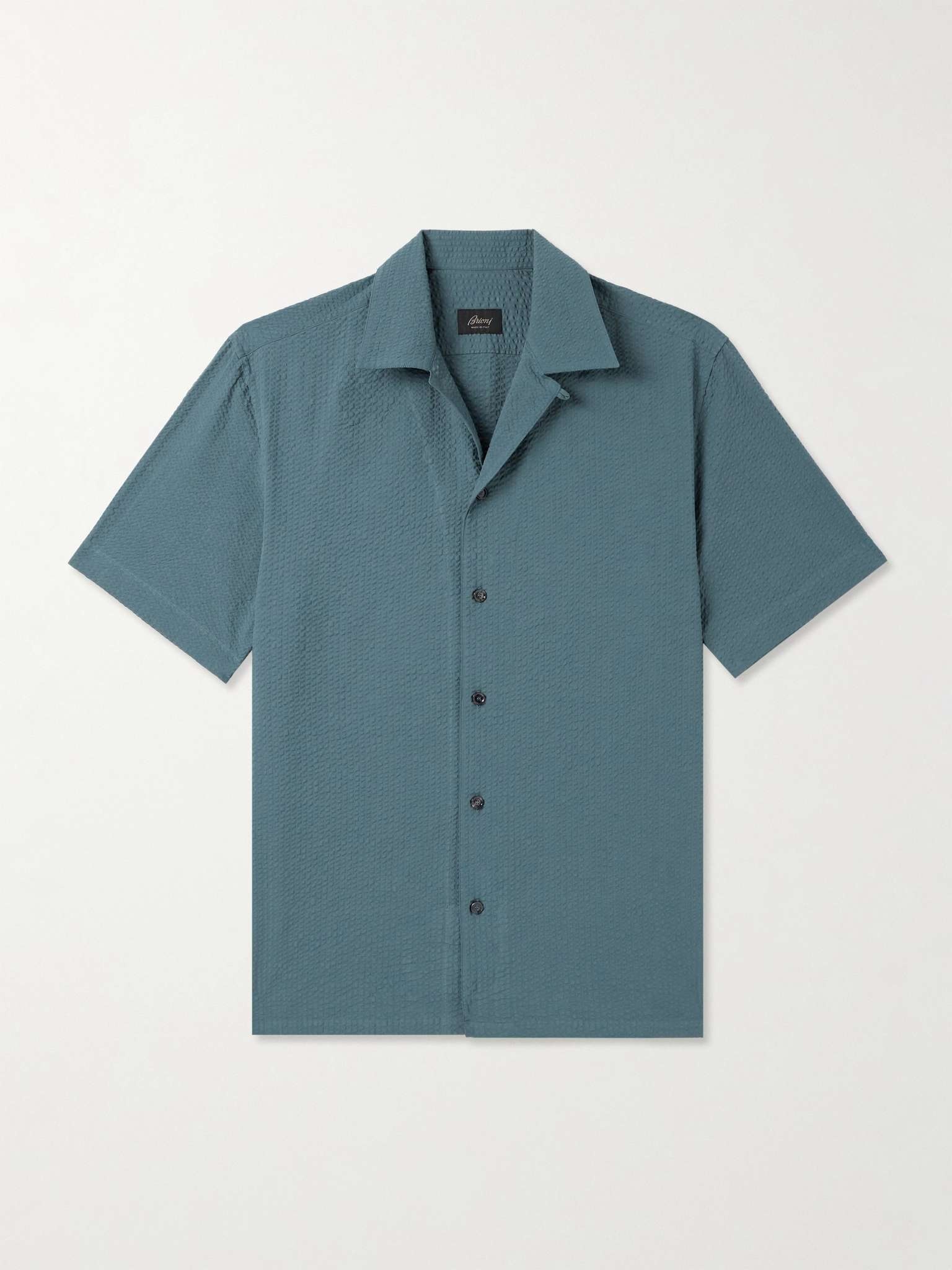 Convertible-Collar Cotton-Seersucker Shirt - 1