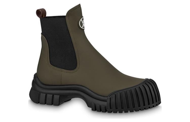 (WMNS) LOUIS VUITTON Ruby Flat Ankle Boots 'Olive Green' 1ABUIG - 2