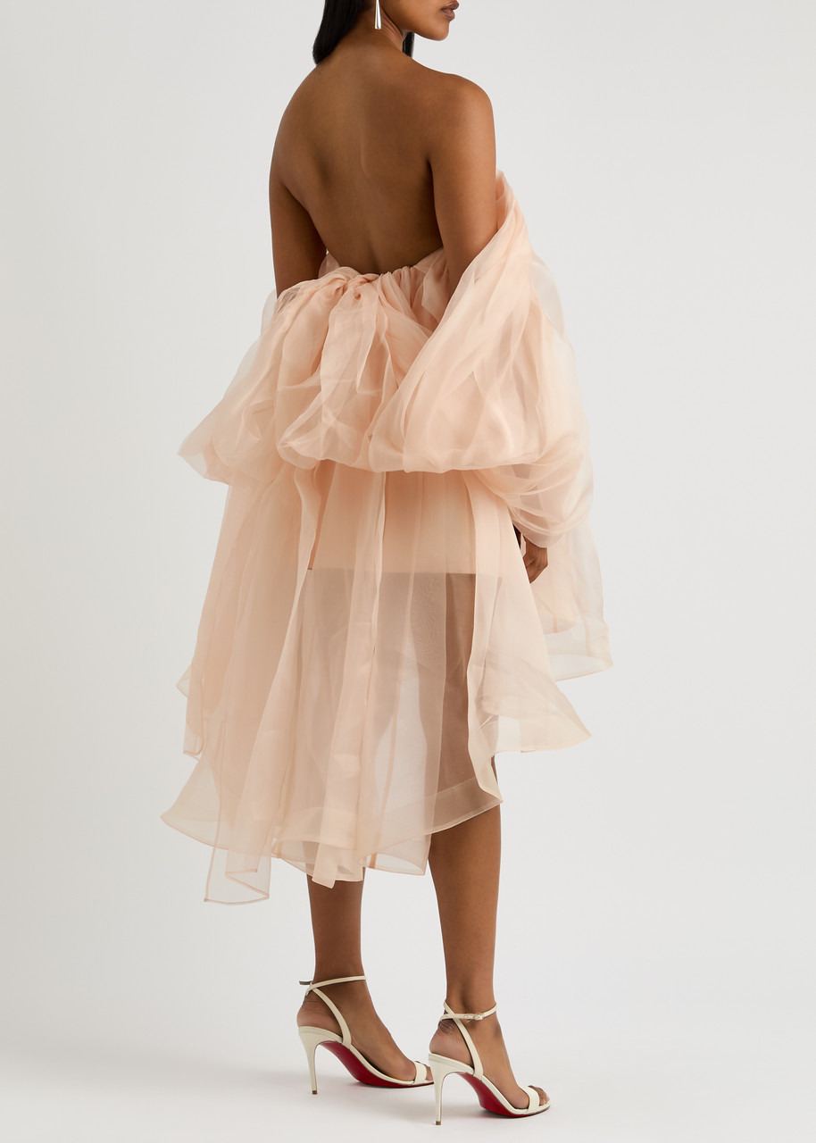 Zimmermann Crush Strapless Silk-organza Mini Dress - 3