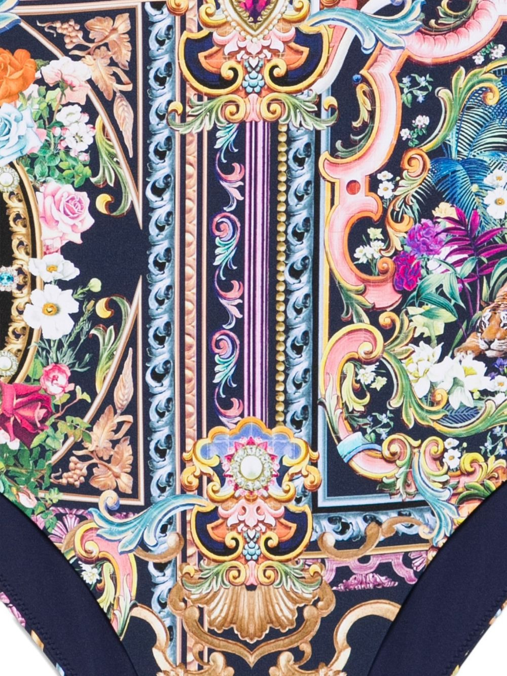 baroque-print clasp swimsuit - 3