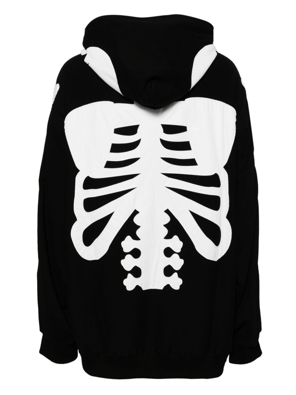 bone patch two-tone hoodie - 2