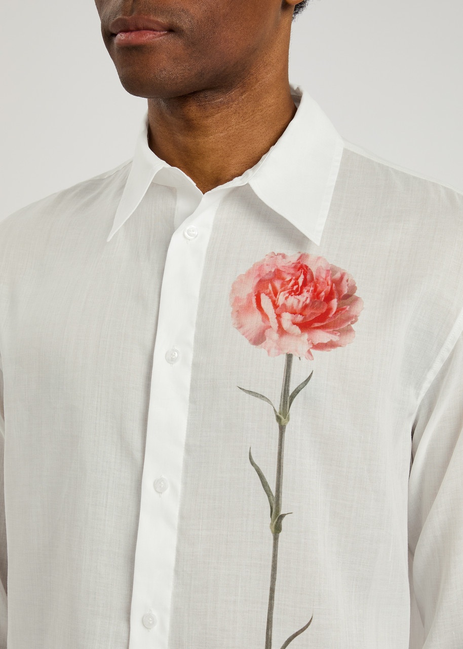 Simone Rocha Floral Printed Ramie-blend Shirt - 5