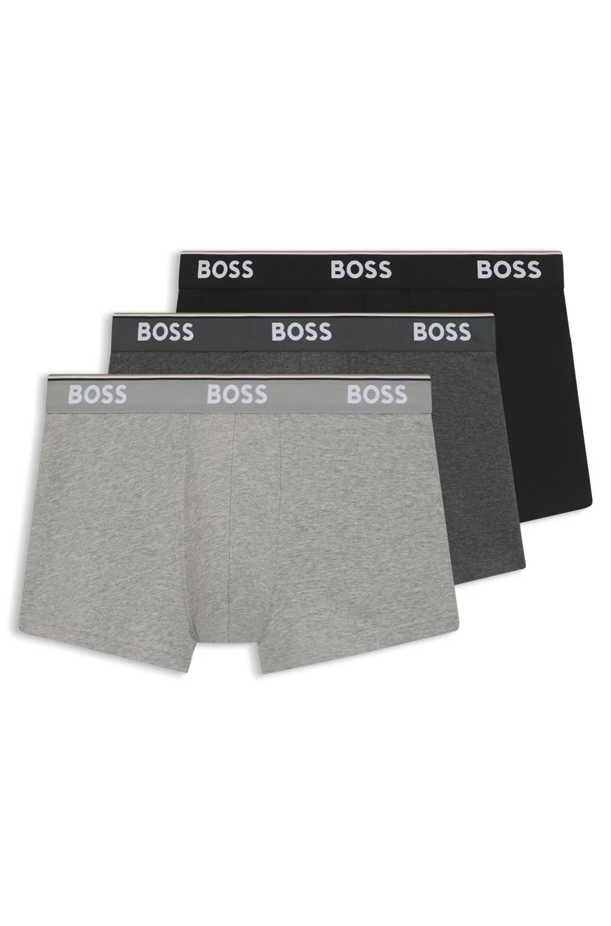 THREE-PACK OF STRETCH-COTTON TRUNKS WITH LOGO WAISTBANDS - 1