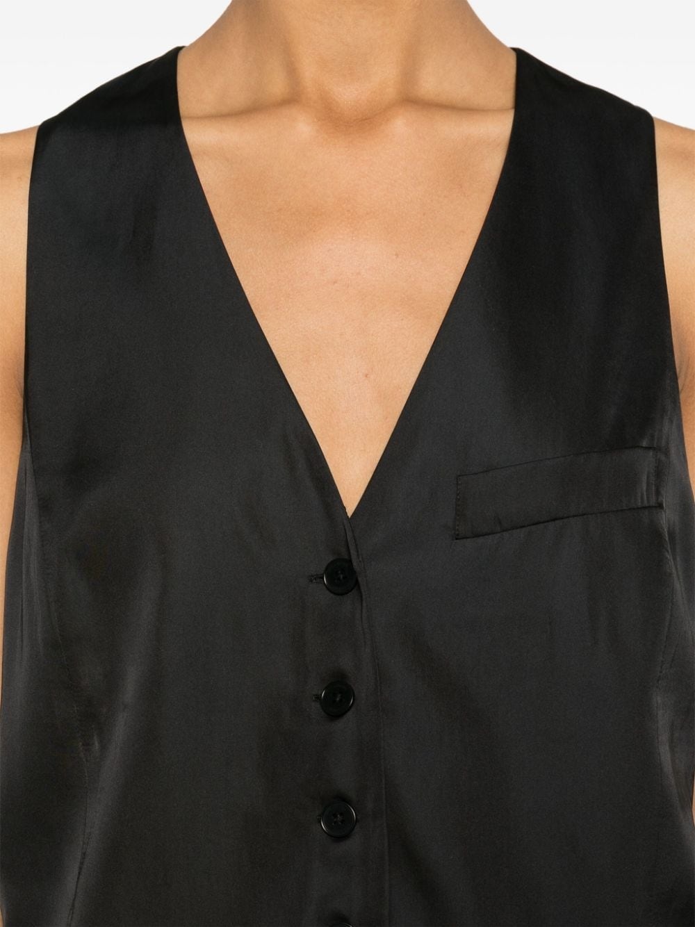 Emaux satin waistcoat-style top - 5