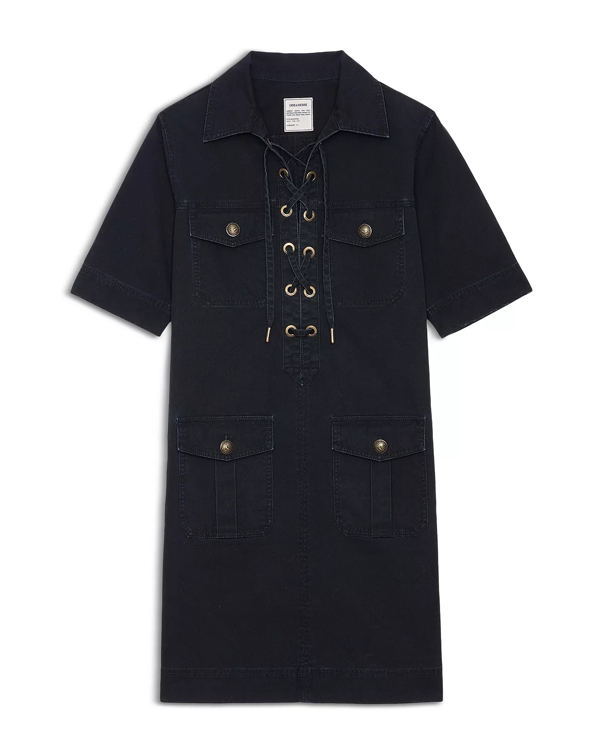 Record Military Cotton Mini Dress - 7