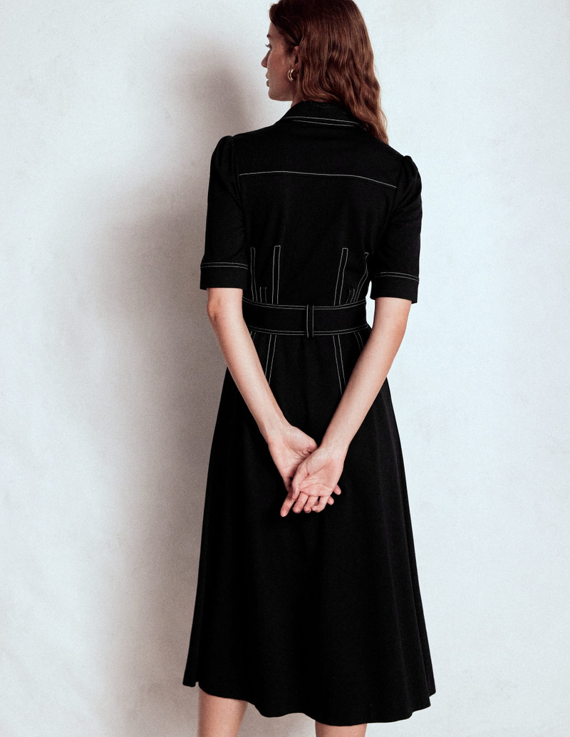 Anita Ponte Shirt Dress-Black 4