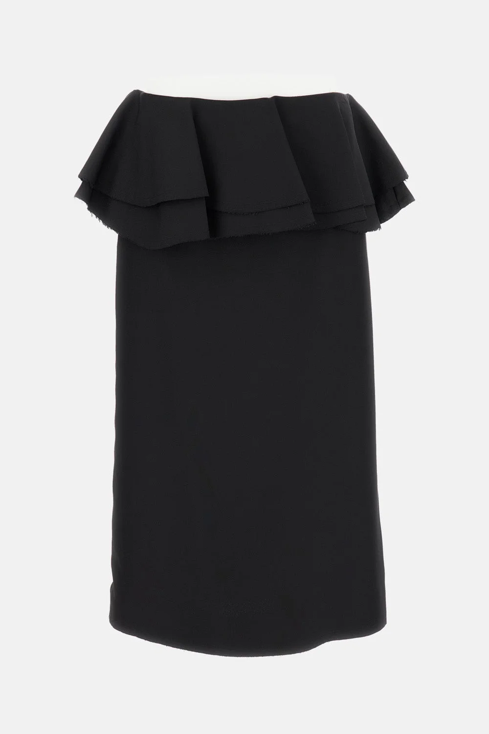 Midi skirt with a waist ruffle - 1